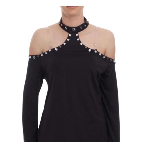 Source Unknown Tops - Black long sleeve top with rhinestone detailing